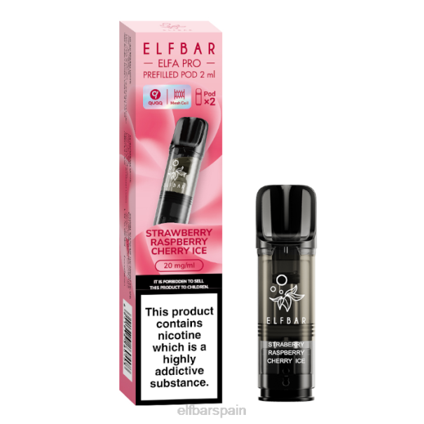 elfbar elfa pro cápsulas precargadas - 20 mg - paquete de 2 8LFB92fresa frambuesa cereza hielo