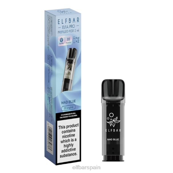 elfbar elfa pro cápsulas precargadas - 20 mg - paquete de 2 8LFB93azul loco