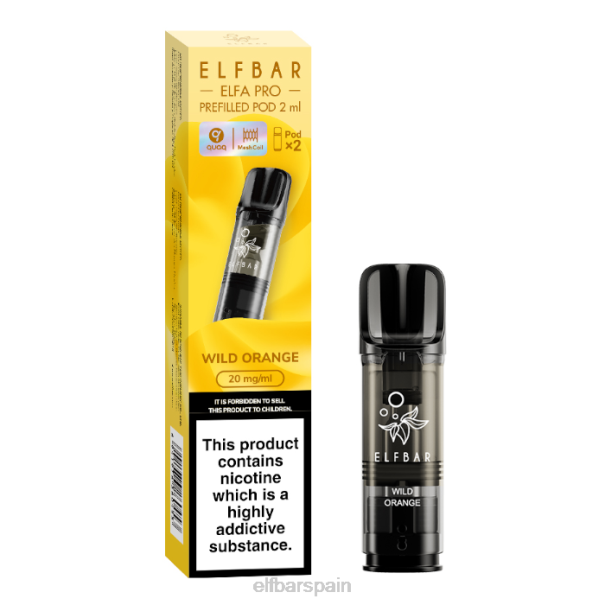 elfbar elfa pro cápsulas precargadas - 20 mg - paquete de 2 8LFB95naranja salvaje
