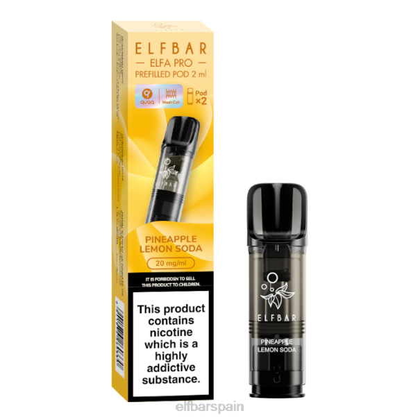 elfbar elfa pro cápsulas precargadas - 20 mg - paquete de 2 8LFB96piña limón qi