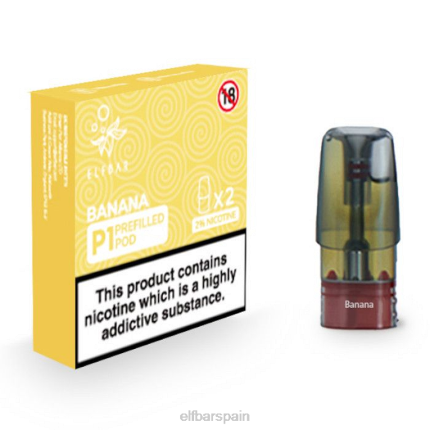 elfbar mate 500 p1 cápsulas precargadas - 20 mg (paquete de 2) 8LFB143banana