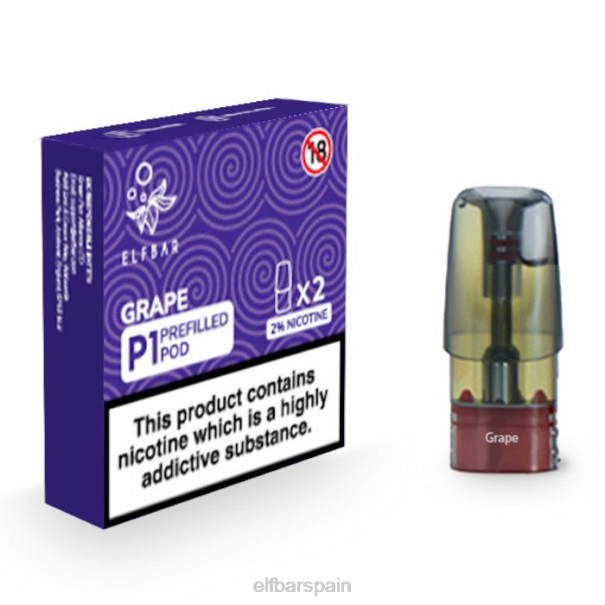 elfbar mate 500 p1 cápsulas precargadas - 20 mg (paquete de 2) 8LFB145uva