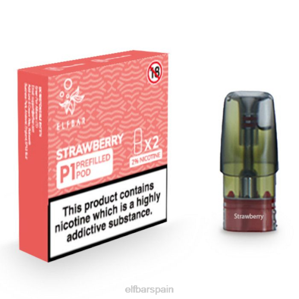 elfbar mate 500 p1 cápsulas precargadas - 20 mg (paquete de 2) 8LFB146fresa