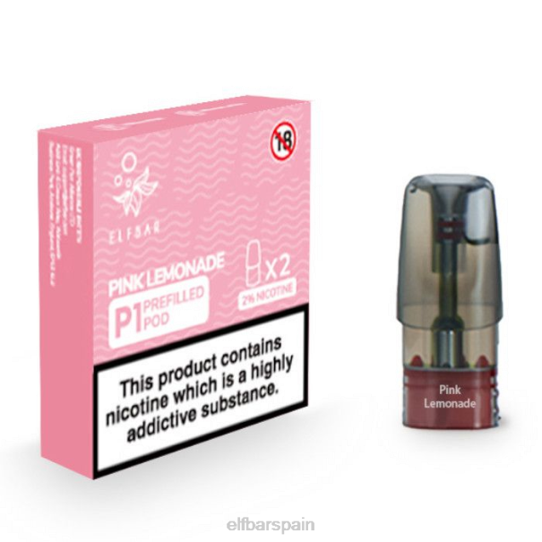 elfbar mate 500 p1 cápsulas precargadas - 20 mg (paquete de 2) 8LFB150limonada rosa