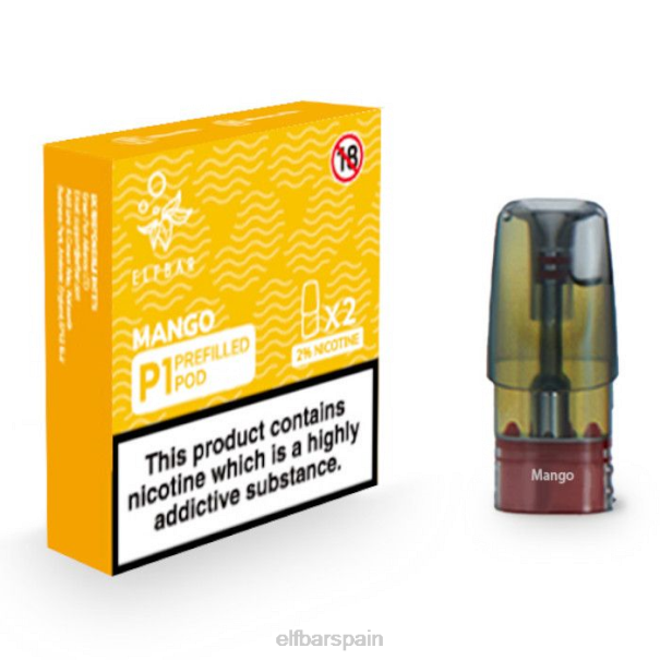 elfbar mate 500 p1 cápsulas precargadas - 20 mg (paquete de 2) 8LFB153mango