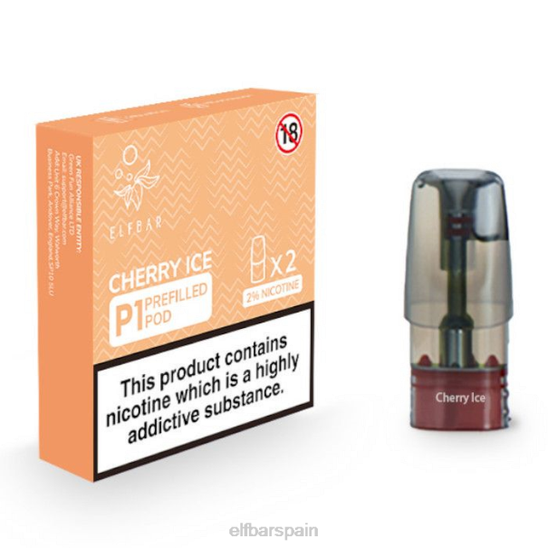 elfbar mate 500 p1 cápsulas precargadas - 20 mg (paquete de 2) 8LFB156hielo de cereza