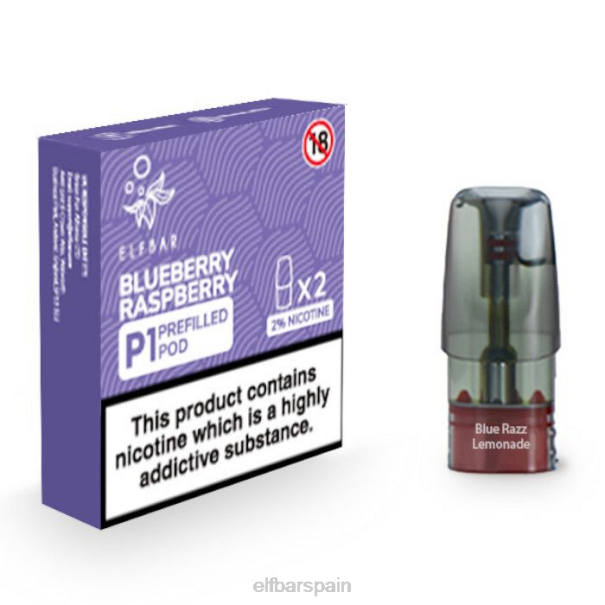 elfbar mate 500 p1 cápsulas precargadas - 20 mg (paquete de 2) 8LFB157frambuesa arándano