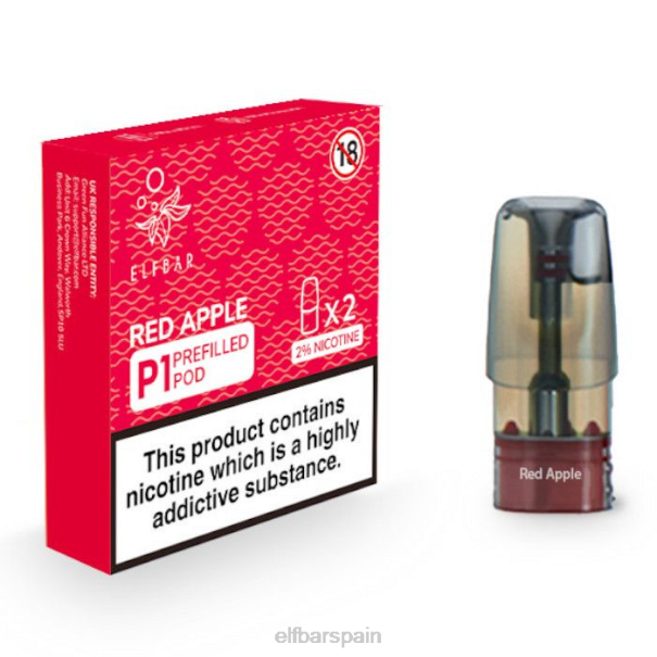 elfbar mate 500 p1 cápsulas precargadas - 20 mg (paquete de 2) 8LFB161manzana roja
