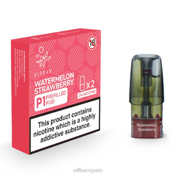 elfbar mate 500 p1 cápsulas precargadas - 20 mg (paquete de 2) 8LFB162sandia fresa