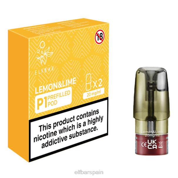 elfbar mate 500 p1 cápsulas precargadas - 20 mg (paquete de 2) limón y lima 8LFB149