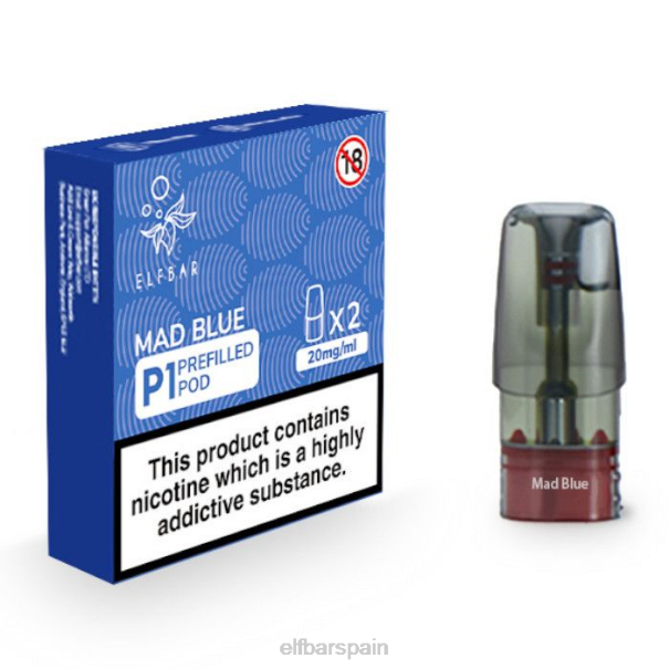 elfbar mate 500 p1 cápsulas precargadas - 20 mg (paquete de 2) mad blue 8LFB160
