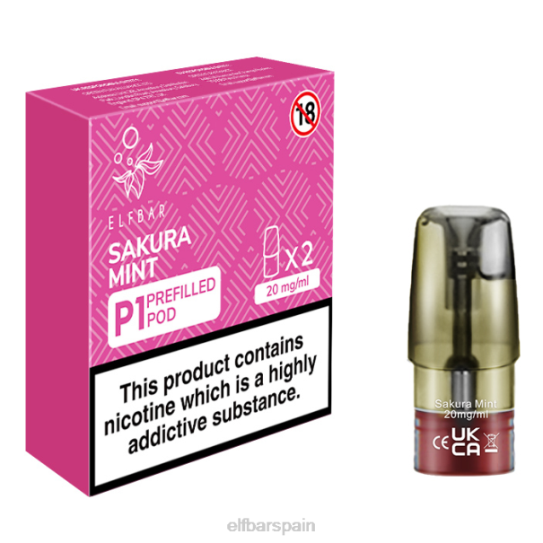 elfbar mate 500 p1 cápsulas precargadas - 20 mg (paquete de 2) menta sakura 8LFB167