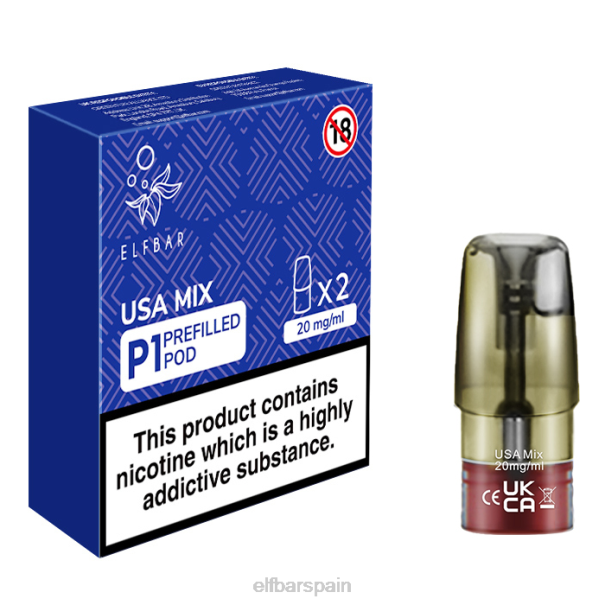 elfbar mate 500 p1 cápsulas precargadas - 20 mg (paquete de 2) mezcla de EE. UU. 8LFB166