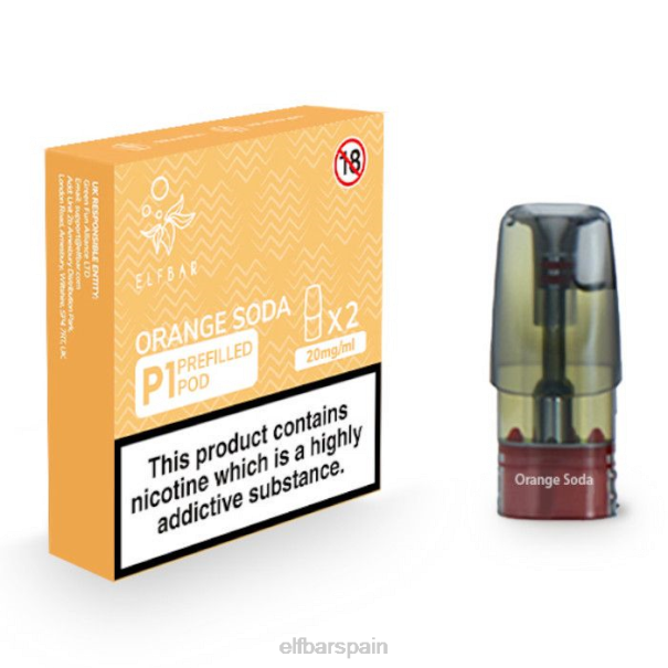 elfbar mate 500 p1 cápsulas precargadas - 20 mg (paquete de 2) refresco de naranja 8LFB155