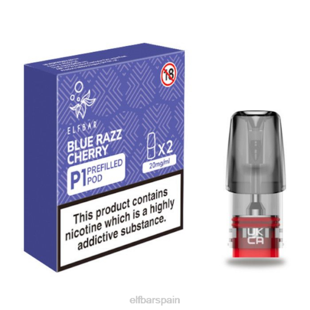 elfbar mate 500 p1 vainas precargadas - 20 mg (paquete de 2) cereza razz azul 8LFB165