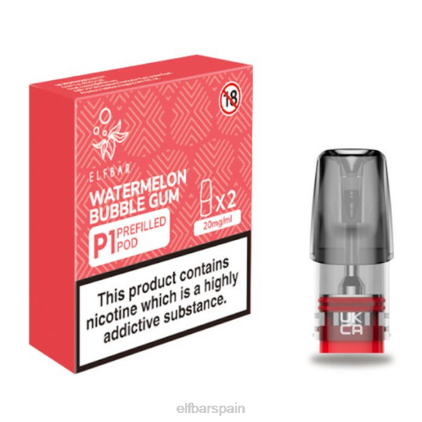 elfbar mate 500 p1 vainas precargadas - 20 mg (paquete de 2) chicle de sandía 8LFB159