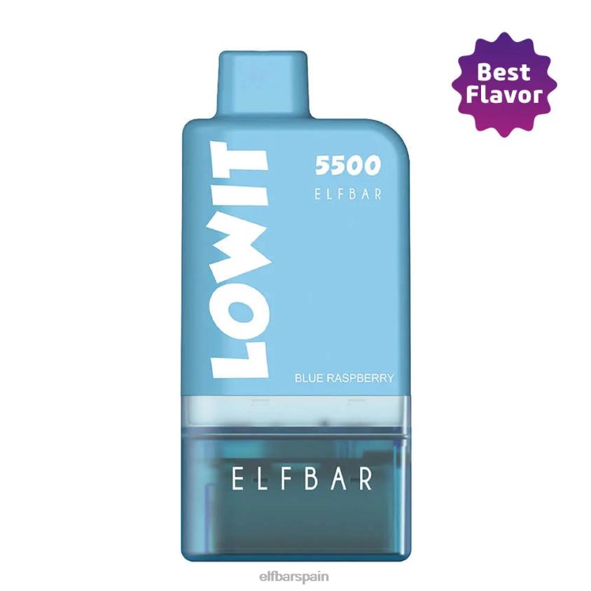 kit de cápsulas precargadas lowit 5500 2% nic frambuesa azul VD2T6134 ELFBAR frambuesa azul+batería azul
