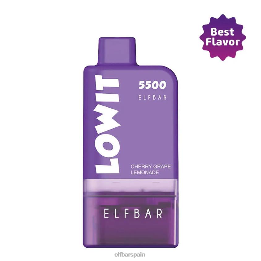 kit de vainas precargadas lowit 5500 2%nic limonada de uva cereza VD2T6135 ELFBAR vaina de limonada de uva cereza+batería morada