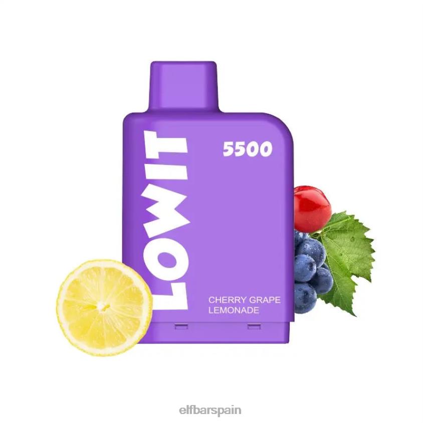 vaina precargada lowit 5500 inhalaciones 2% nic VD2T6148 ELFBAR limonada de uva cereza