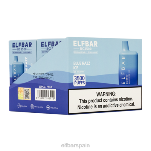 ELFBAR blue razz ice 3500 consumidor - individual - 50 mg T24855