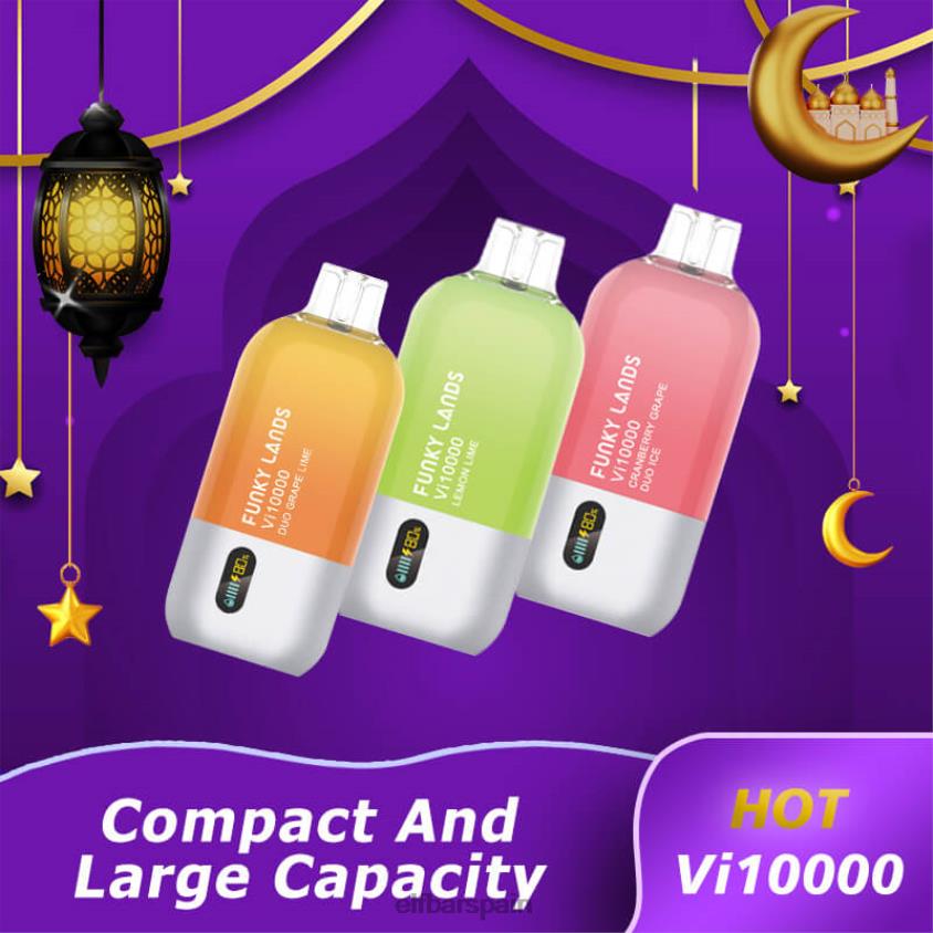 Funky Lands desechables vape vi10000 bocanadas VD2T6163 ELFBAR arándano rosa menta