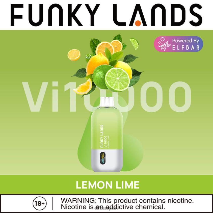 Funky Lands desechables vape vi10000 bocanadas VD2T6164 ELFBAR Lima Limon