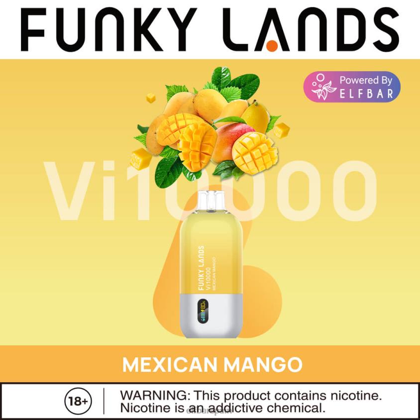 Funky Lands desechables vape vi10000 bocanadas VD2T6166 ELFBAR mango mexicano