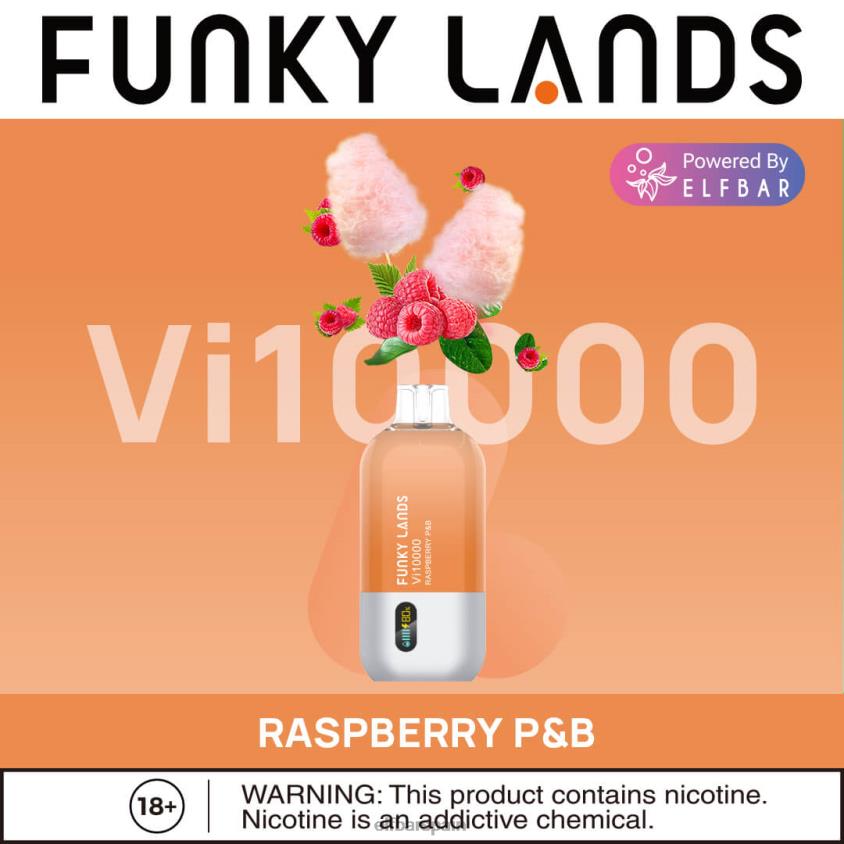 Funky Lands desechables vape vi10000 bocanadas VD2T6167 ELFBAR frambuesa p&b