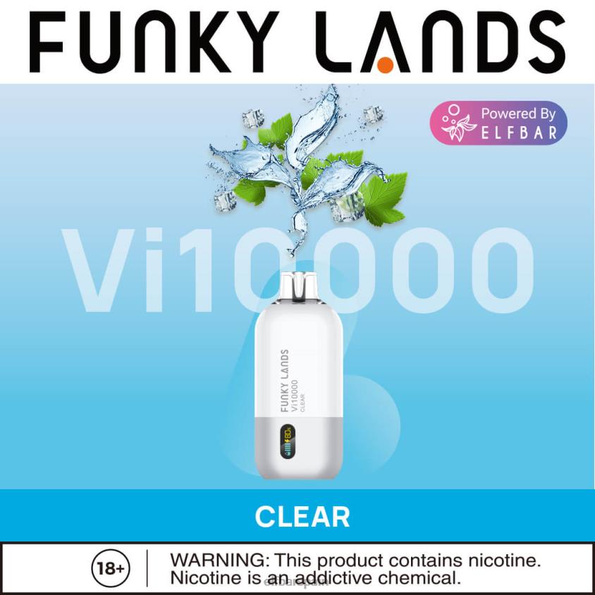 Funky Lands desechables vape vi10000 bocanadas VD2T6169 ELFBAR claro