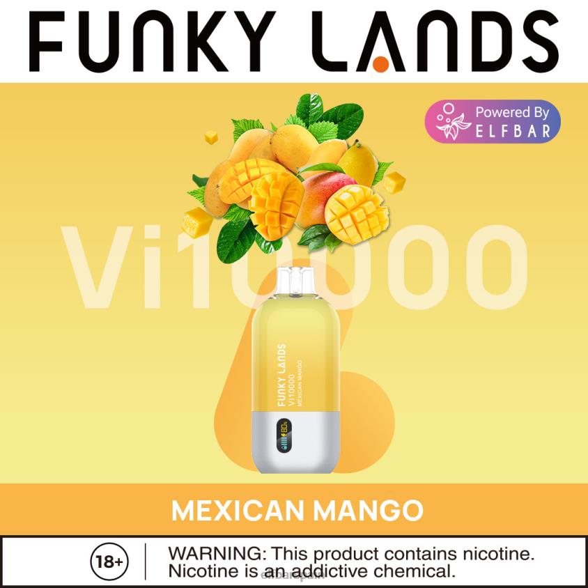 Funky Lands mejor sabor desechable vape vi10000 venta superior VD2T6157 ELFBAR mango mexicano