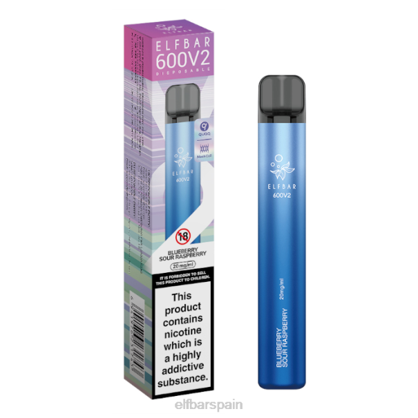 Vaporizador desechable elfbar 600v2 - 20 mg 8LFB10arándano frambuesa agria