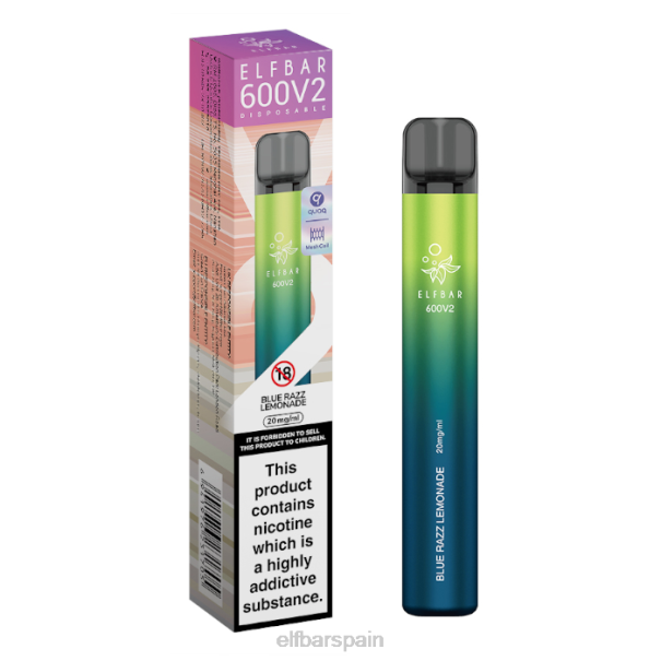 Vaporizador desechable elfbar 600v2 - 20 mg 8LFB13limonada azul razz