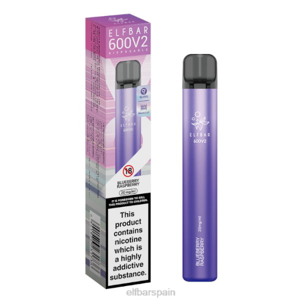 Vaporizador desechable elfbar 600v2 - 20 mg 8LFB16frambuesa arándano