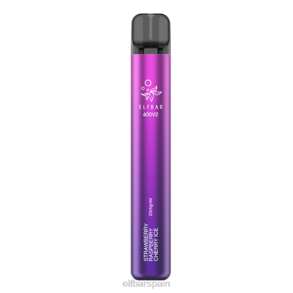 Vaporizador desechable elfbar 600v2 - 20 mg 8LFB18fresa frambuesa cereza hielo
