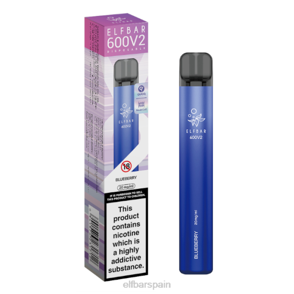 Vaporizador desechable elfbar 600v2 - 20 mg 8LFB1arándano