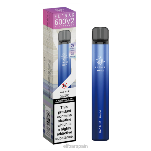 Vaporizador desechable elfbar 600v2 - 20 mg 8LFB20azul loco