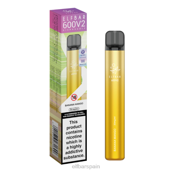 Vaporizador desechable elfbar 600v2 - 20 mg 8LFB22plátano mango