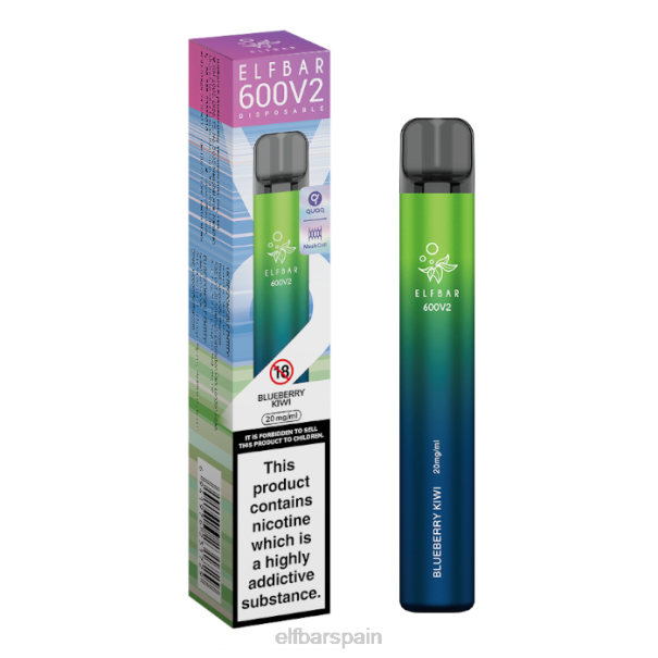 Vaporizador desechable elfbar 600v2 - 20 mg 8LFB23kiwi de arándanos