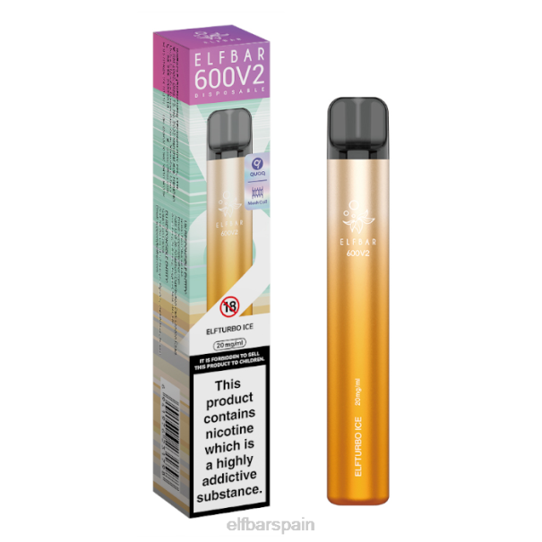 Vaporizador desechable elfbar 600v2 - 20 mg 8LFB28hielo elfturbo