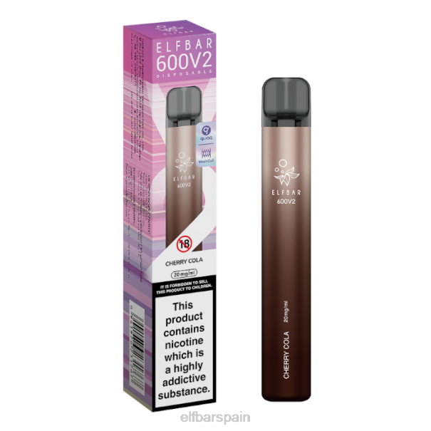 Vaporizador desechable elfbar 600v2 - 20 mg 8LFB8cola de cereza