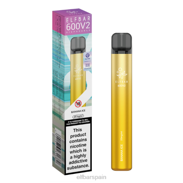 Vaporizador desechable elfbar 600v2 - 20 mg 8LFB9hielo de plátano