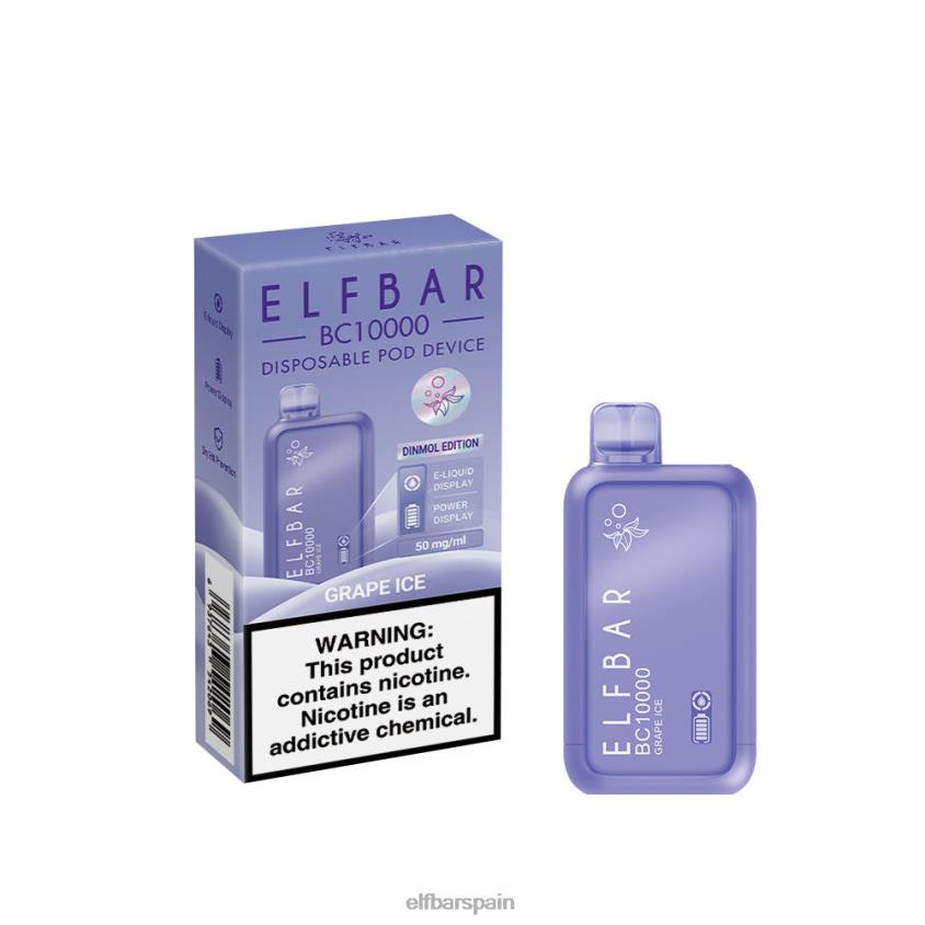 Venta superior del vape bc10000 desechable del mejor sabor VD2T614 ELFBAR hielo de uva