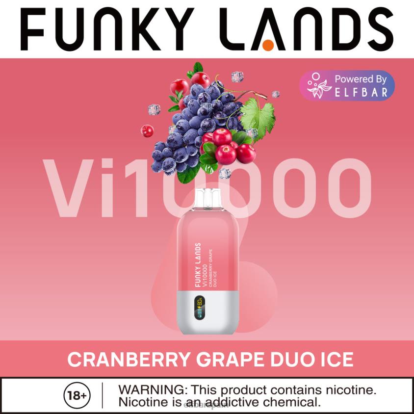 funky lands mejor sabor vape desechable vi10000 serie helada VD2T6156 ELFBAR hielo dúo de uva y arándano