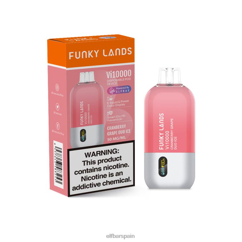 funky lands mejor sabor vape desechable vi10000 serie uva VD2T6150 ELFBAR hielo dúo de uva y arándano