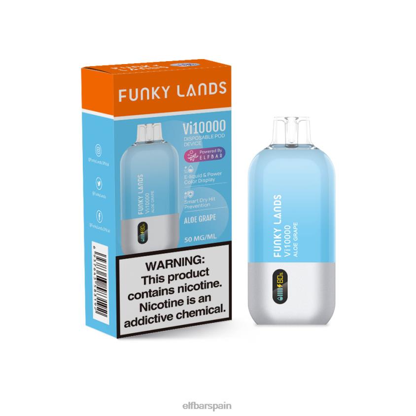 funky lands mejor sabor vape desechable vi10000 serie uva VD2T6150 ELFBAR hielo dúo de uva y arándano
