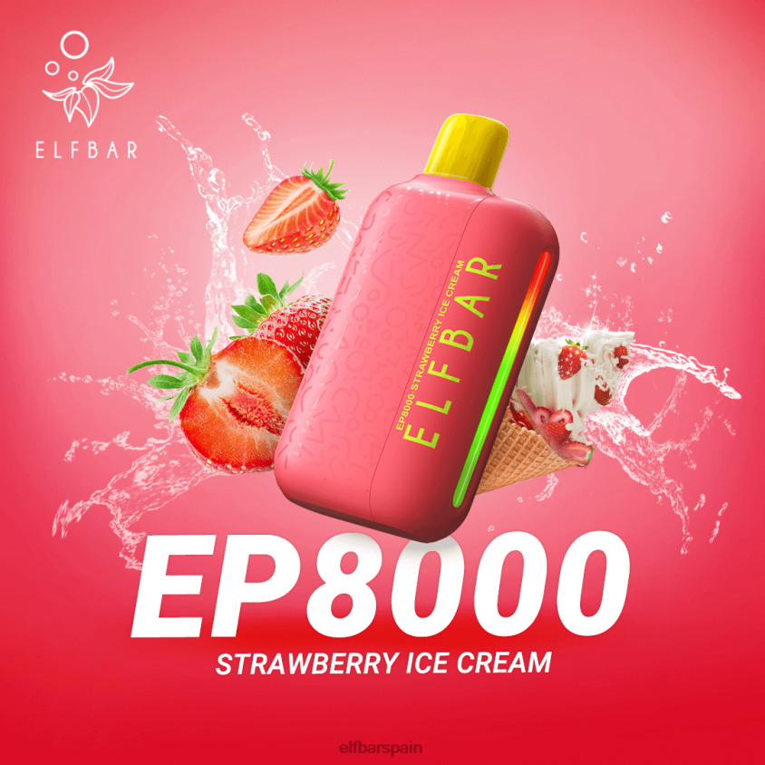 vape desechable nuevos soplos ep8000 VD2T675 ELFBAR helado de fresa